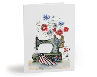 Cards - Sewing In America  by Claudia Buchanan Greeting cards (8, 16, and 24 pcs)