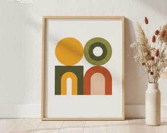 Mid Century Modern Bauhaus Wall Art Printable, Abstract Geometric ...