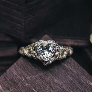 Herz geschnitten Edelstein Versprechen Ring für Frauen, Diamant Verlobungsring für die Braut, Liebe inspiriert Ring für Freundin, romantisches Jubiläumsgeschenk
