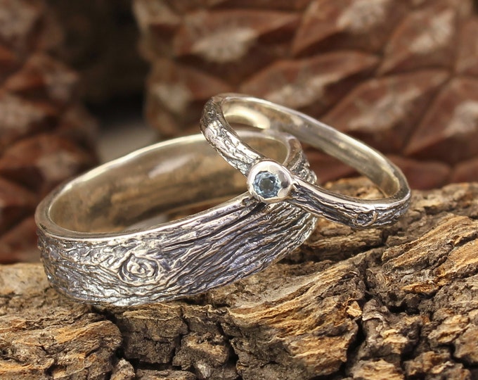 Silver Wedding Rings Set