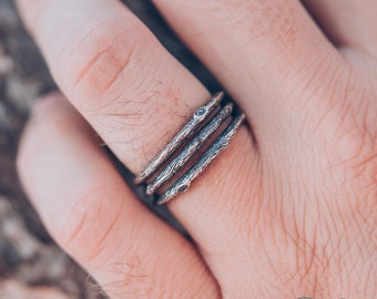 Anillo de árbol de plata único, anillo de boda de rama de hombre, anillo de árbol de diseño único de hombre, anillo de plata de hombre, anillo de boda grande, anillo de aniversario