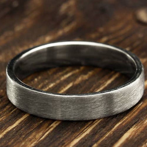 4mm Simple Silver Wedding Band in Matte Finish Men's or Etsy