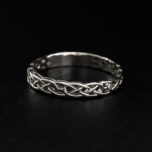Celtic Wedding Ring Silver Braided Infinity Knot Design
