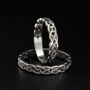 Celtic wedding bands, Celtic rings set, Couple rings, Silver wedding bands, Rings his and her, Matching bands, Wedding bands sterling silver
