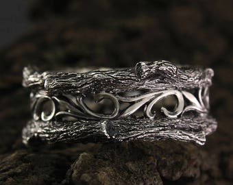 Silver Tree Bark Rings