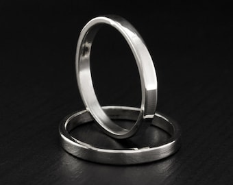 Traditional silver wedding bands, Minimal wedding rings, Couple silver rings, Simple matching wedding bands,  His and hers classic ring