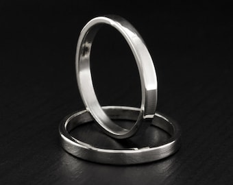 Traditionelle Eheringe Silber, klassische Eheringe, Klassische Eheringe, Minimale Eheringe, Schlichte Silberringe