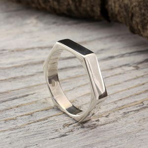 Hexagon ring men best sale