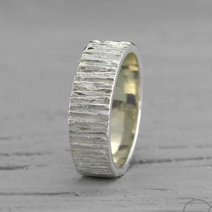 Mens rustic ring, Tree silver ring, Wood bark band, Rustic ring, Mens unique band, Men silver ring, Wide wedding band, Sterling silver ring