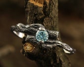 Two branch engagement ring with Topaz, Twig topaz ring, Tree engagement ring, Womens branch ring, Topaz engagement ring, Gift for girlfriend