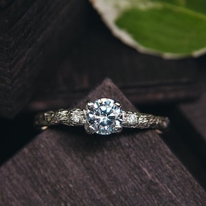 Dainty Diamond Promise Ring Sterling Silver 925, Womens Three Stone Engagement Ring, Unique Tiny Ring for Girlfriend, Gift for Bride
