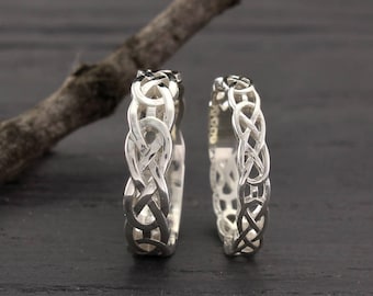 Celtic His and Her wedding rings, Celtic bands set, Couple silver rings, Silver wedding bands, Rings his and her, Matching bands