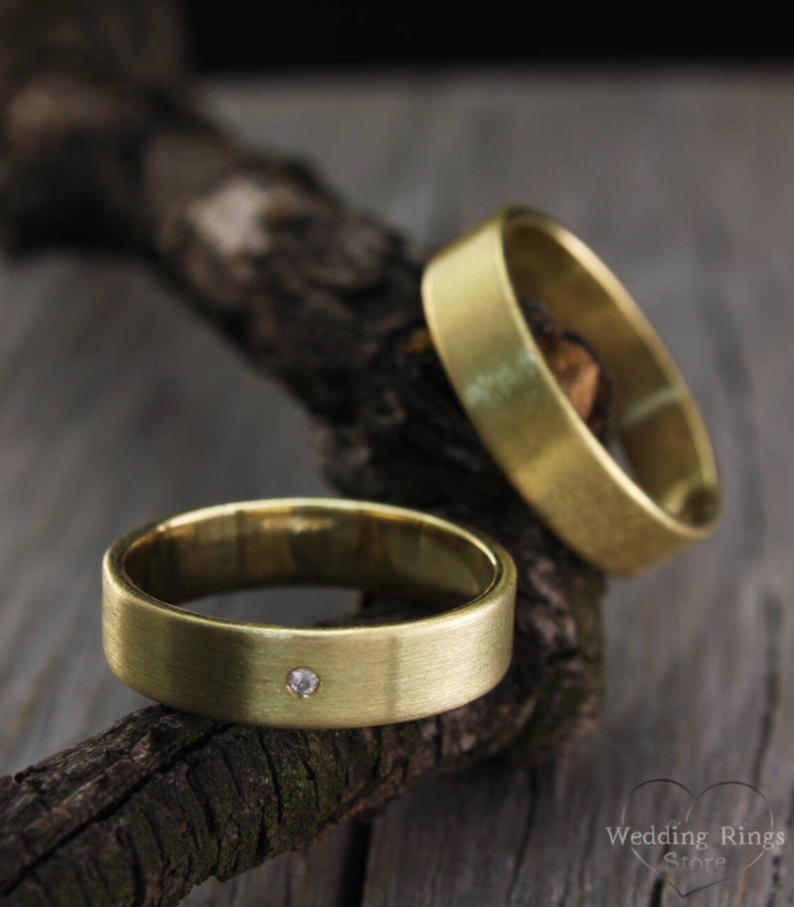 Simple plain wedding set 5mm classic bridal rings Etsy