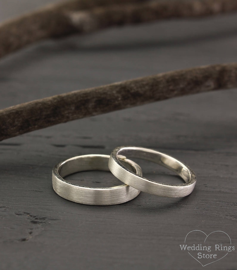 Simple Ring Set His and Hers Promise Rings Simple Wedding Etsy