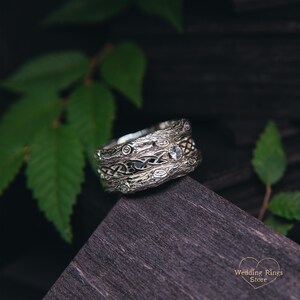 Celtic Wide Silver Ring - Celtic Gemstone Ring for Her - Women Celtic ...