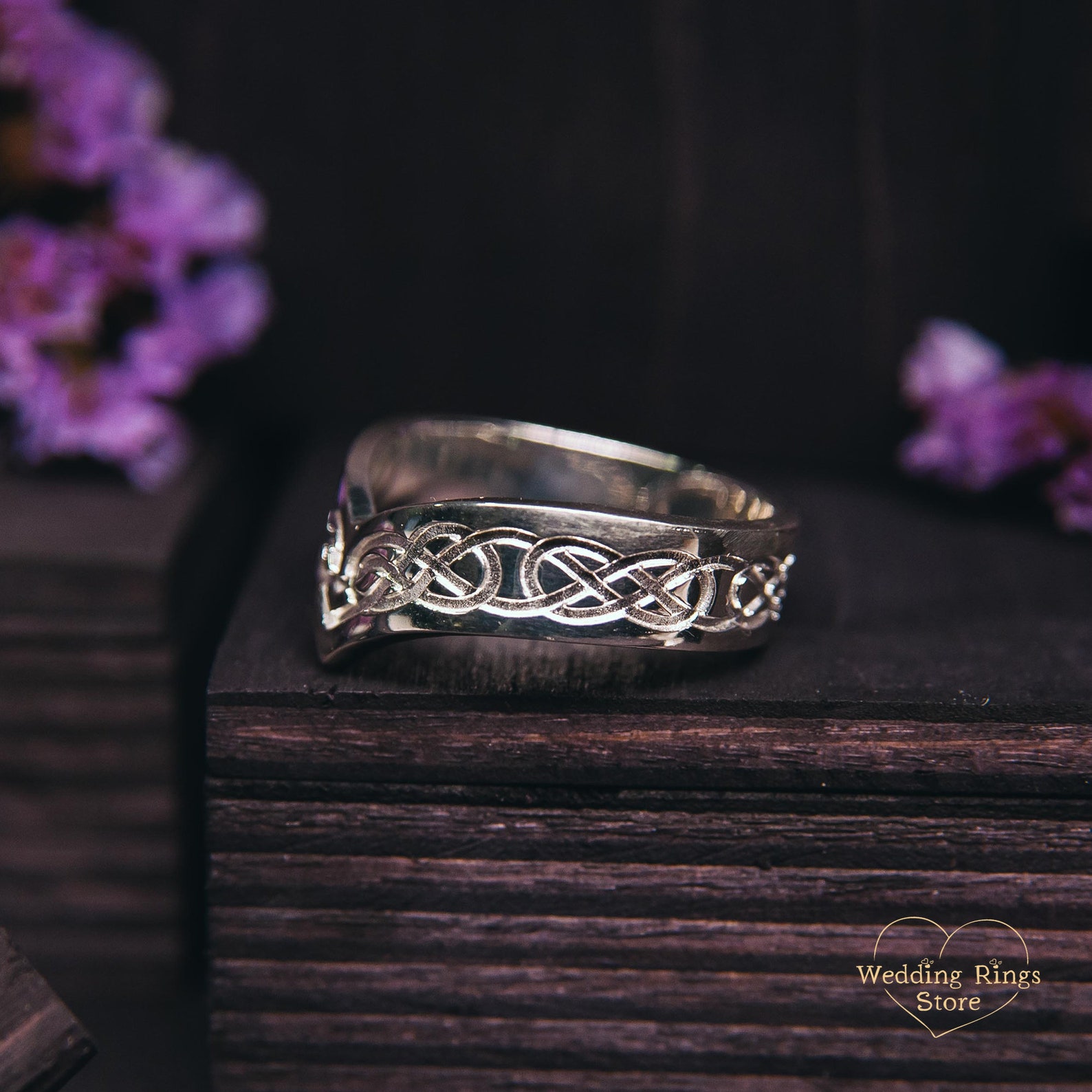 Wishbone Ring Celtic Style - Handmade Sterling Silver Chevron Ring ...