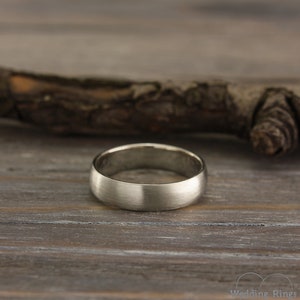 5mm simple silver wedding band in matte finish, Men's or women's simple band, Silver matte ring, Sterling silver band, Plain wedding ring image 2