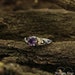 Unusual twig engagement ring with amethyst, Mixed metals branch ring, Leaves womans engagement ring, Amethyst ring, Gift for girlfriend