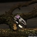 Branch and leaves engagement ring with amethyst, Unique branch ring, Tree bark ring in silver, Women's branch ring, Unusual engagement ring