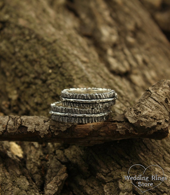 Unusual matching online wedding rings