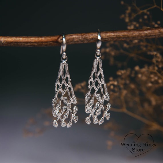 Sparkling Silver Crystal Tear Drop Earrings – Rachelle  Sparkling Silver Crystal Drop Earrings display picture 1