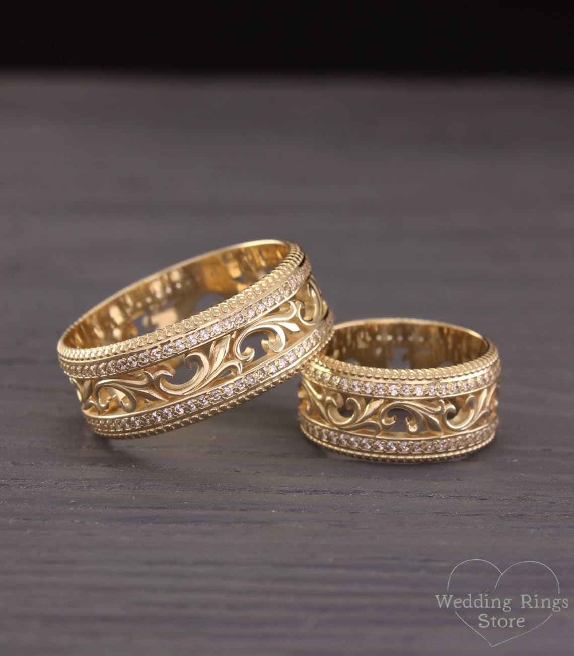 Filigree engagement rings Nature wedding rings Vintage