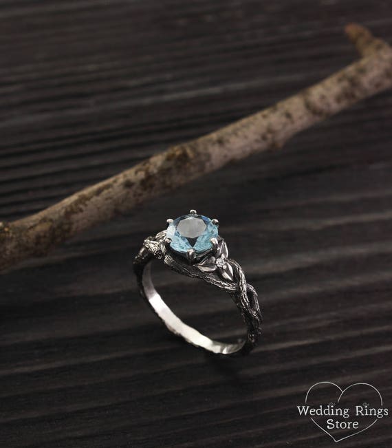 Unique Branch Engagement Ring With Topaz Topaz Twig Engagement