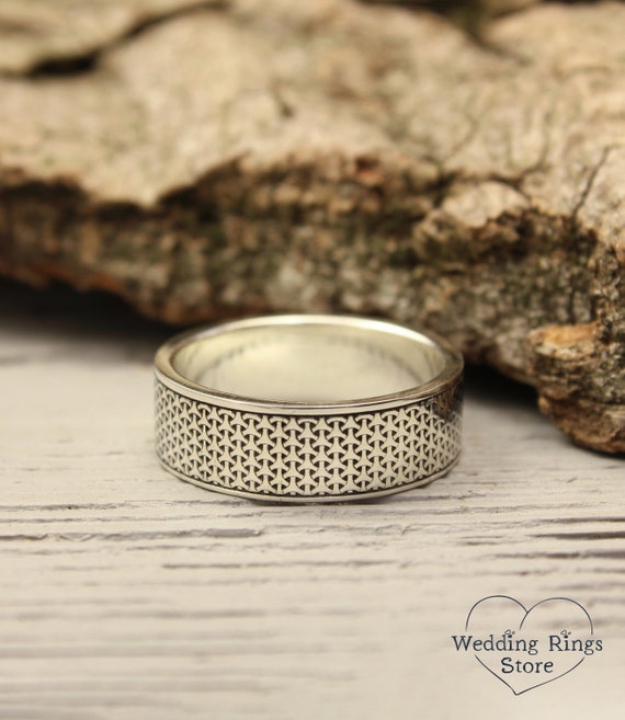 Mens wide 2024 band rings