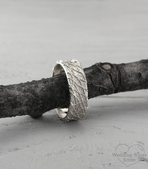 Rustic Style Wedding Band Men S Silver Unique Ring Chaos Etsy