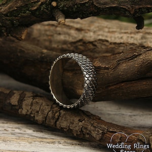 Fish Scales Ring, Unique Men's Band, Sterling Silver Band, Fischer Ring ...