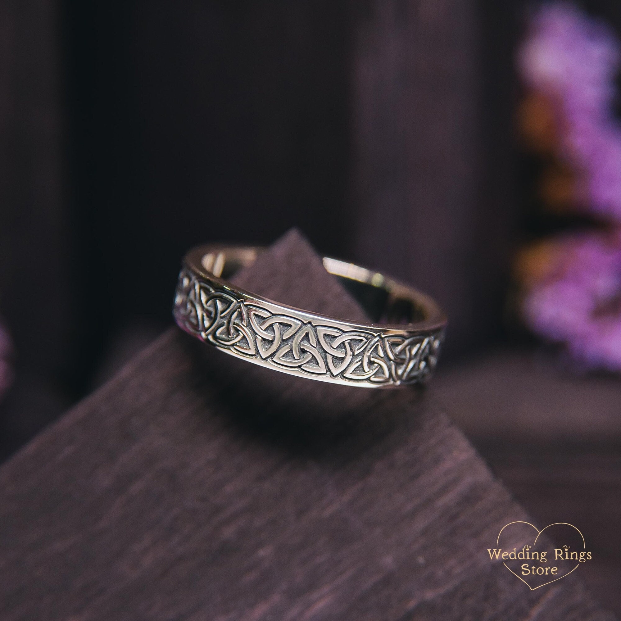 Trinity Knot Ring Celtic Design - Triquetra Silver Ring - Mens Cool Everyday Ring - Celtic Oxidized Jewelry for Women - Scandinavian Gifts