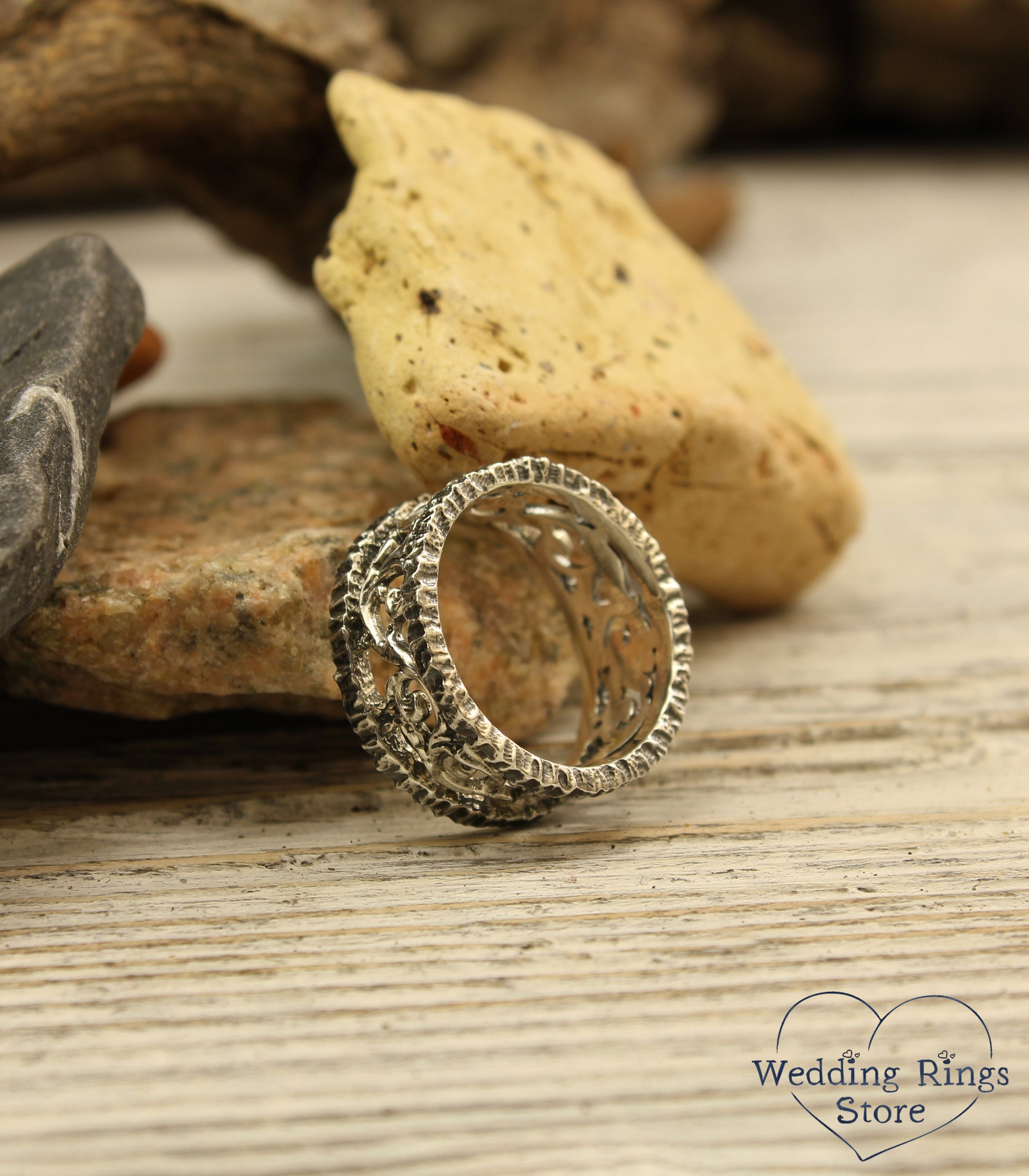 Exclusive vine wedding band Vintage style wedding ring Vines Etsy