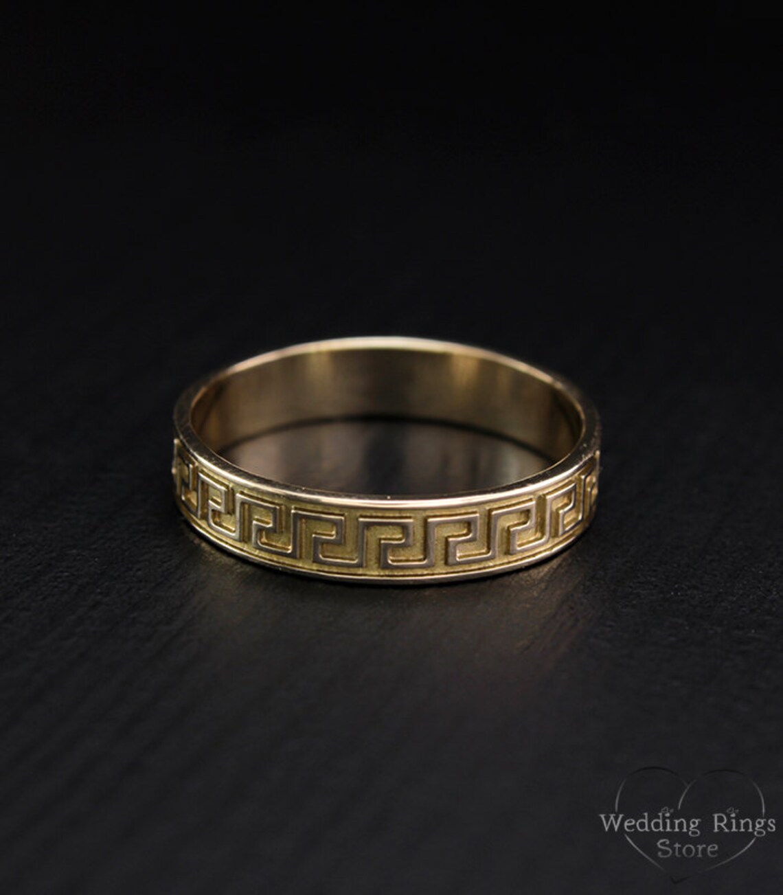 Greek pattern ring Greek wedding band Antique style ring Etsy