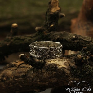 Vintage style celtic tree band, Unique celtic wedding band, Branch silver wedding ring, Wide silver ring, Unusual wedding band, Celtic ring image 8