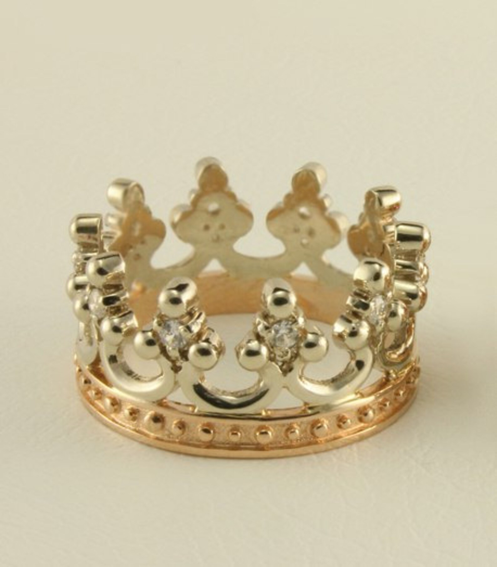 Crown Gold Ring Crown Wedding Band Men Women Crown Ring Etsy