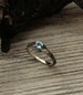 Unusual chevron engagement ring with Topaz, Delicate branch engagement ring, Tree sterling silver V-ring, Unique topaz ring for girlfriend 