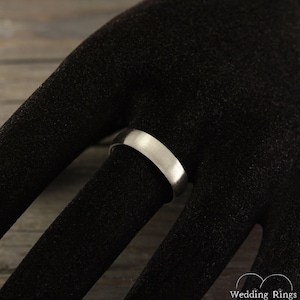 5mm simple silver wedding band in matte finish, Men's or women's simple band, Silver matte ring, Sterling silver band, Plain wedding ring image 5