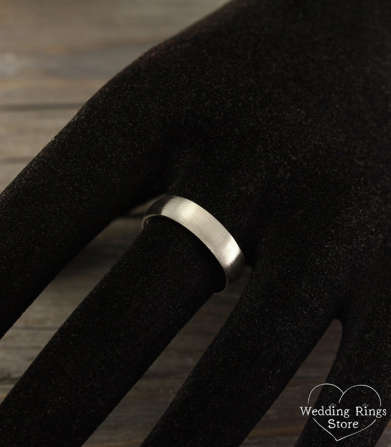 5mm Simple Silver Wedding Band in Matte Finish Men's or Etsy