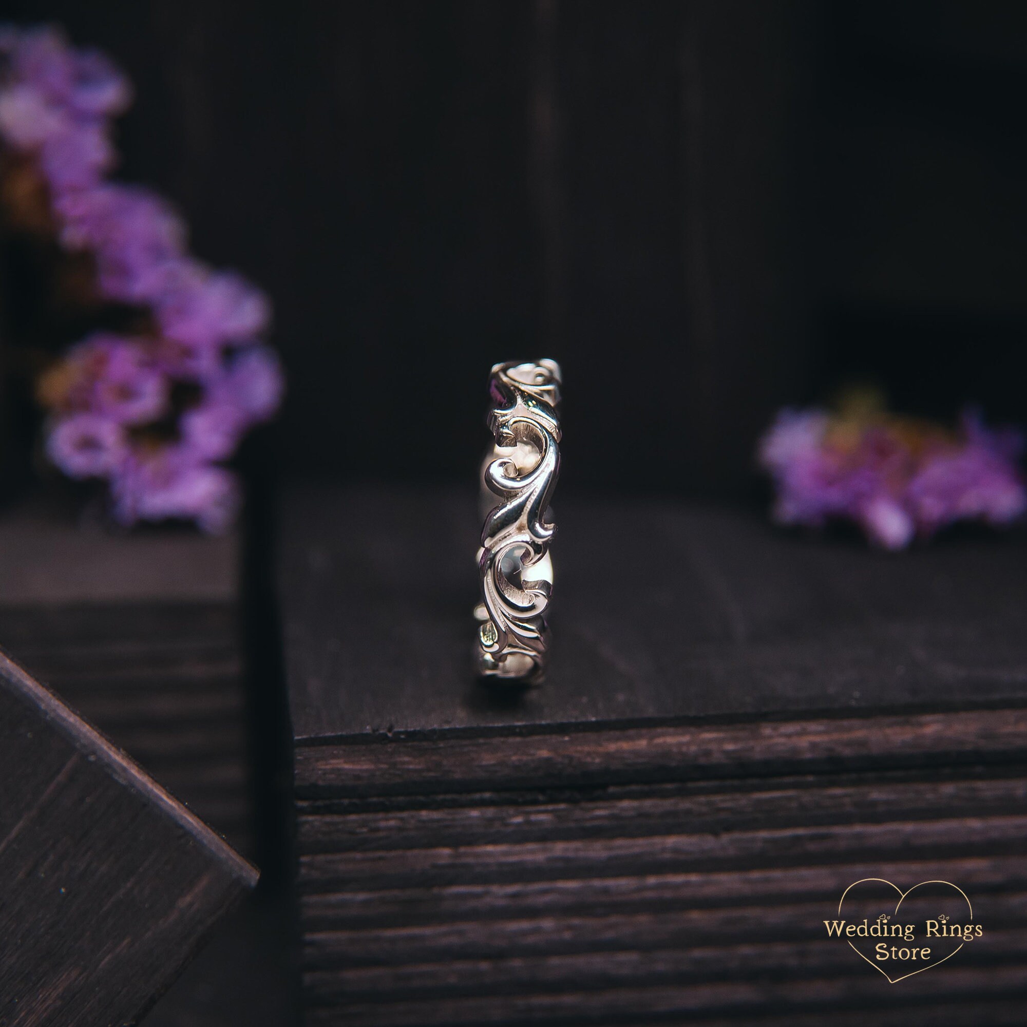 Scrollwork Ring Delicate Scrollwork Ring Vintage Style - Detailed Filigree Ring for Her ...
