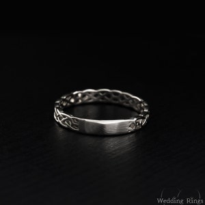 Celtic pattern wedding ring, Celtic silver engagement ring, Women celtic ring, Men celtic ring, Unique wedding band, Keltic wedding band image 4