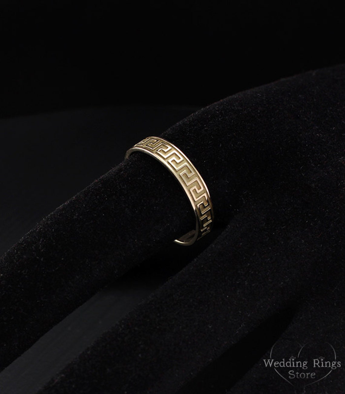 Greek pattern ring Greek wedding band Antique style ring Etsy