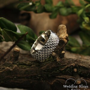 Fish Scales Ring, Unique Men's Band, Sterling Silver Band, Fischer Ring ...
