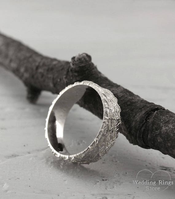 Rustic Style Wedding Band Men S Silver Unique Ring Chaos Etsy