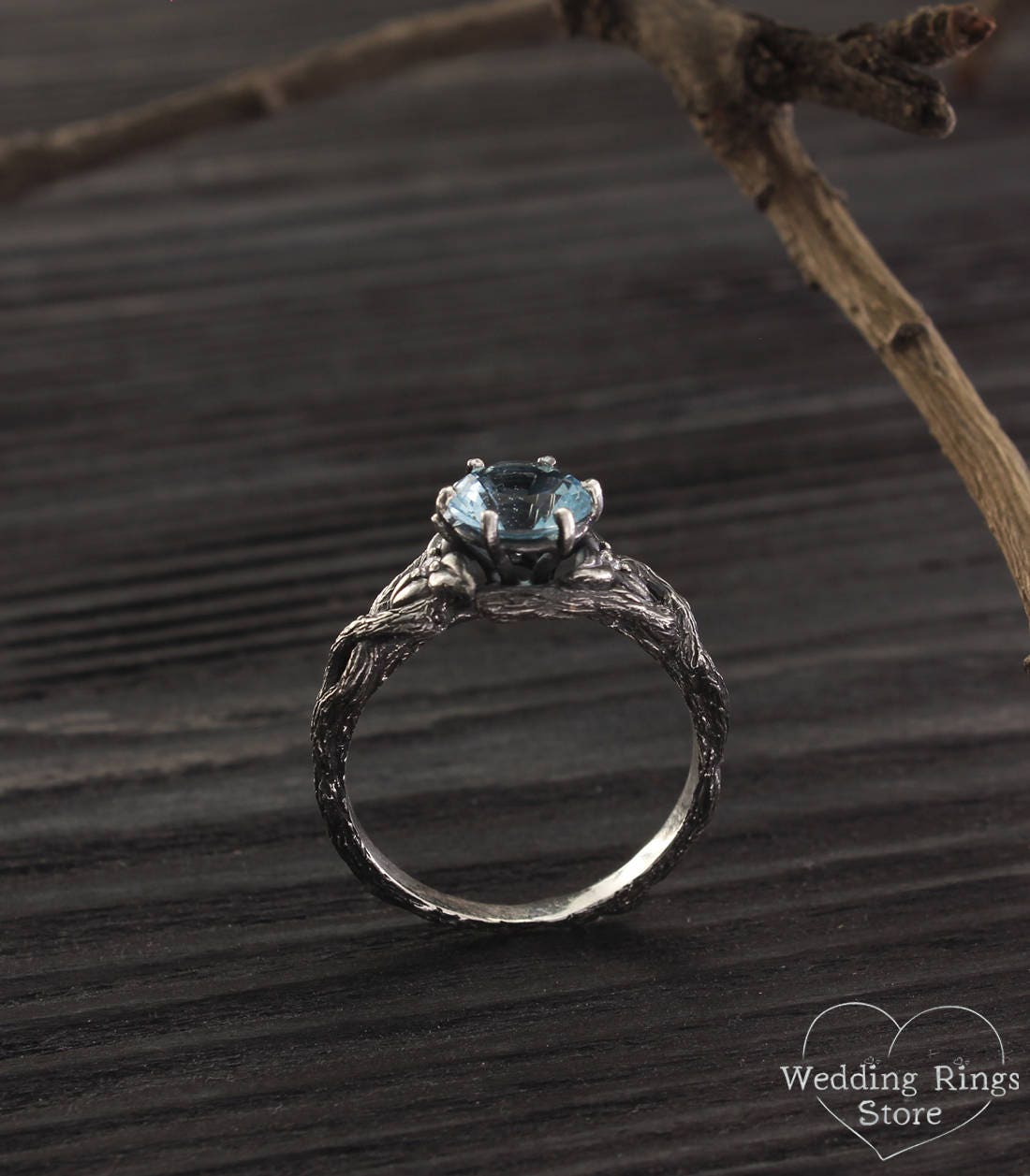 Unique Branch Engagement Ring With Topaz Topaz Twig | Etsy UK