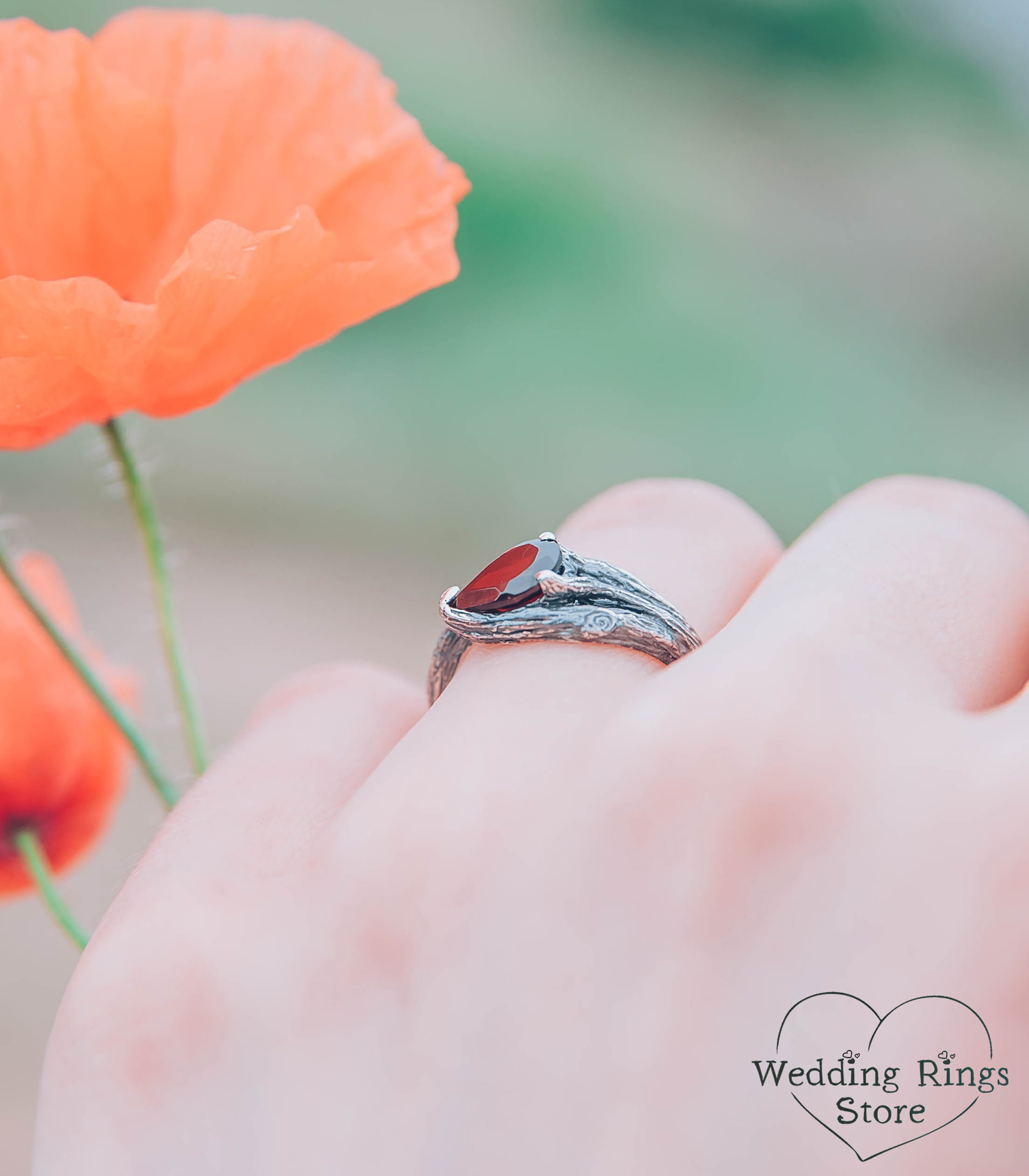 Branch Engagement Ring in Silver Engagement Etsy