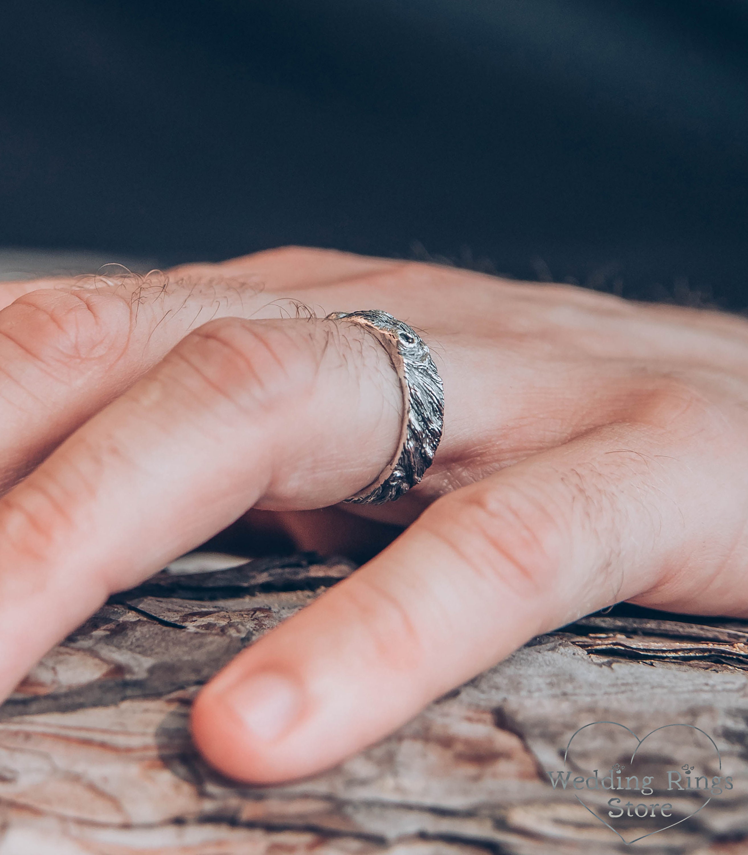 Tree Band Men's Wedding Ring Rustic Wedding Band Tree - Etsy Canada