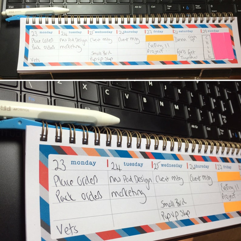 Weekly Planner Pad Desk Keyboard Planner Compact Weekly | Etsy