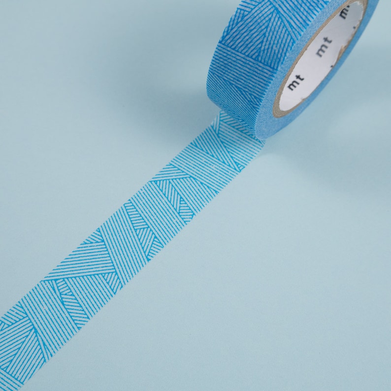 MT Washi Tape Light Blue Lined Messy Cyan Bullet Journal Accessories Planner Sticker Scrap Book Japanese Craft Adhesive Tape