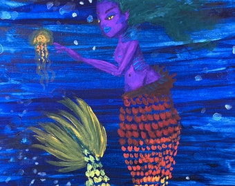 Mermaid Original Gouache