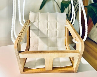 Cuscino di seduta per altalena in legno per bambini, da utilizzare all'esterno e in giardino. Altalena per bambini, altalena in legno, altalena da giardino, altalena per neonati